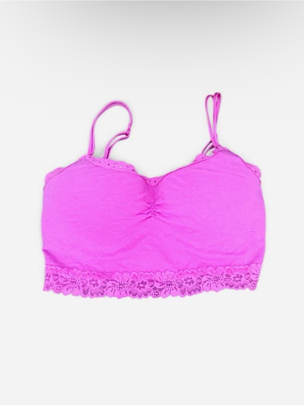 PINK Victoria's Secret Hot Pink Lace-Trim Bralette